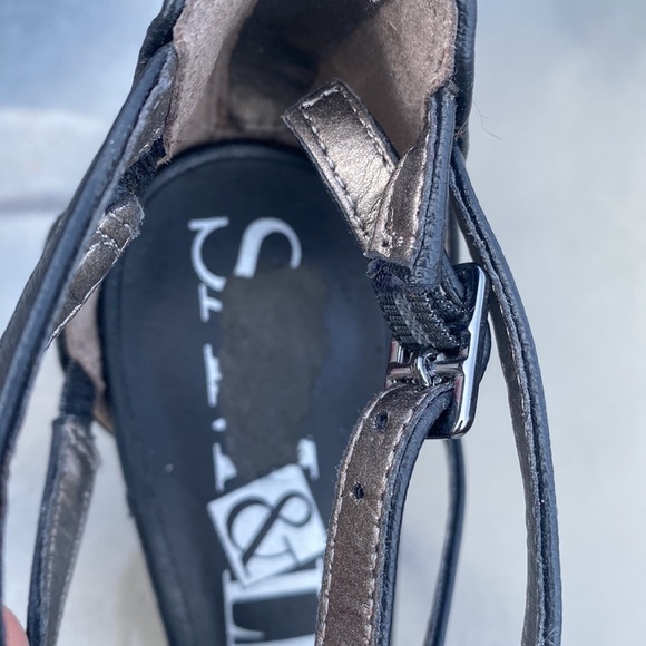 Sam & Libby Black & Taupe Snakeskin Heels- size 8.5 - Picture 5 of 7